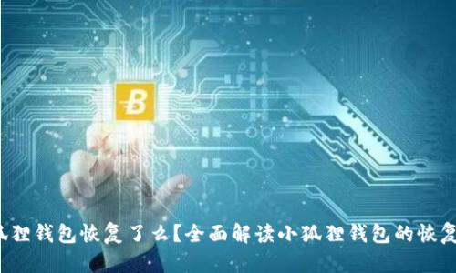  小狐狸钱包恢复了么？全面解读小狐狸钱包的恢复流程