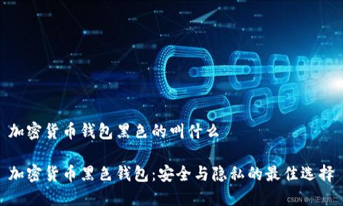 加密货币钱包黑色的叫什么

加密货币黑色钱包：安全与隐私的最佳选择